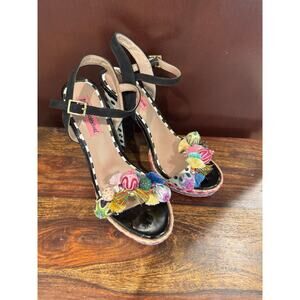 Betsey Johnson Polka Dot Pom Pom Heels - Size 7.5